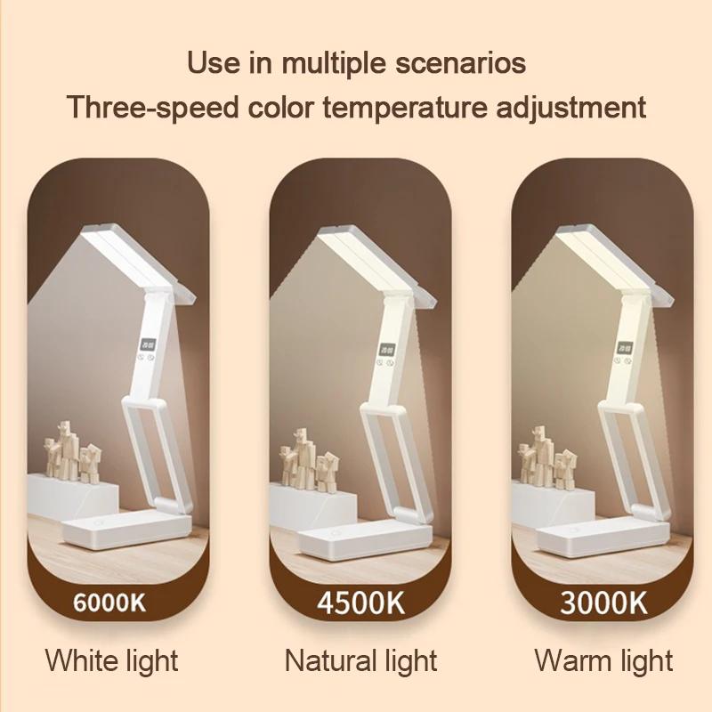 Xiaomi Portable Foldable Lamp With Clock USB Charging Type Fold LED Studing Lamp Energy Saving Rechargeable for Room LED Reading Light