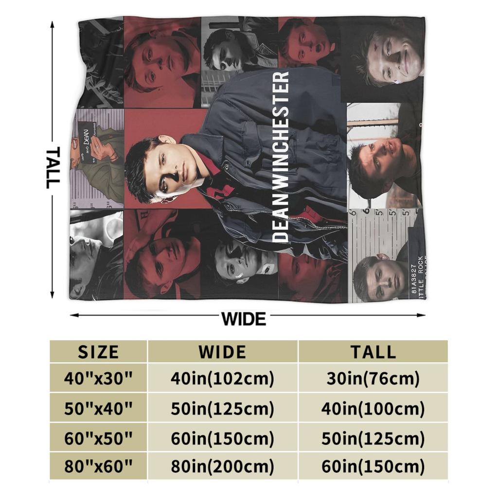 Jensen Ackles Flannel Blanket Winter Dean Winchester Super Warm Throw Blanket for Children Couch Bed Novelty Bedspread
