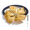 024 Stainless Steel Big Flower Hairband Headwear Accessories 18K PVD Gold Color Plated Fashion Jewelry Gift Waterproof