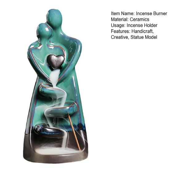 Водопад Курильница Пара Объятие Статуя Любви Модель Керамический Орнамент Творческий Освежитель Воздуха Ремесленный Держатель Конуса Благовоний для Взрослых Секс-Одежда