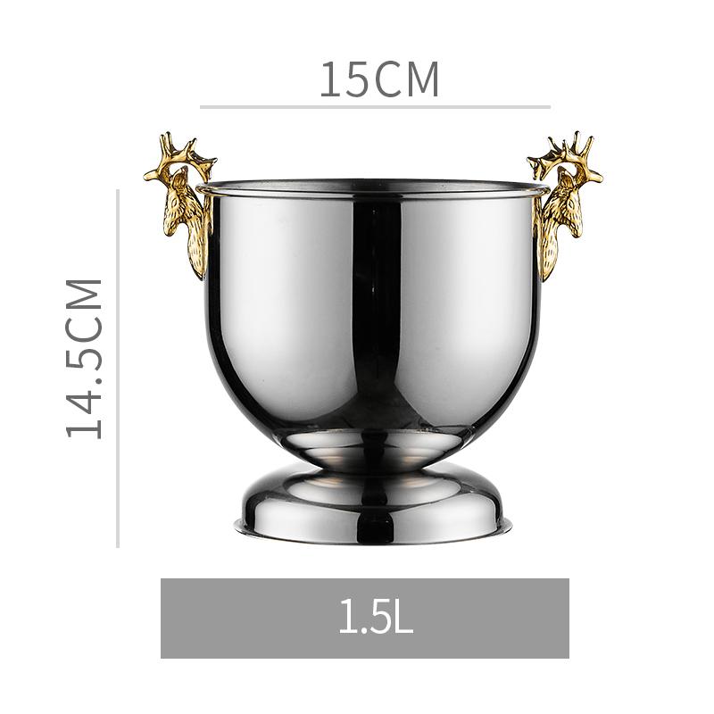 Шампанское, охлажденное вино, пиво, красное вино, куб, бар, КТВ, ведро с двумя ручками, золотое, золотое, толстое, с головой тигра, ведро для льда, шампанское