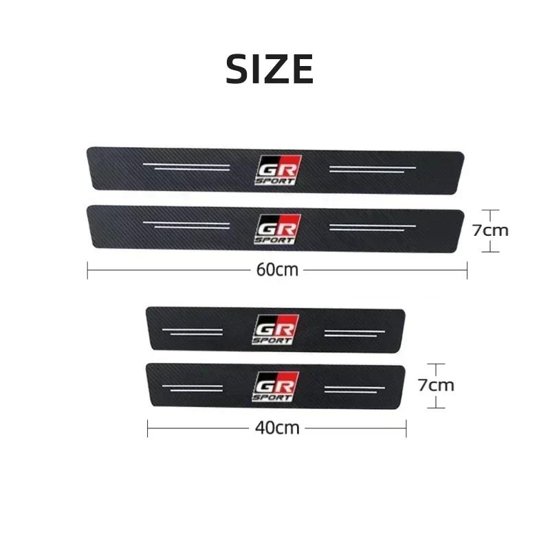 Car Door Sill Protector Sticker Rear Trunk Bumper Film Decals For Toyota GR Sport Gazoo Racing Camry Corolla RAV4 CHR Aqua Yaris
