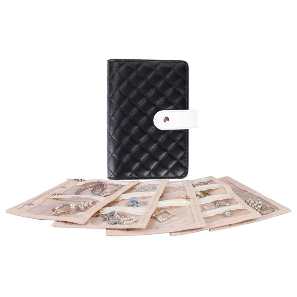 Multi-layer PU Jewelry Organizer Space Saving Notebook Jewelry Handbag  Necklace Earrings Rings
