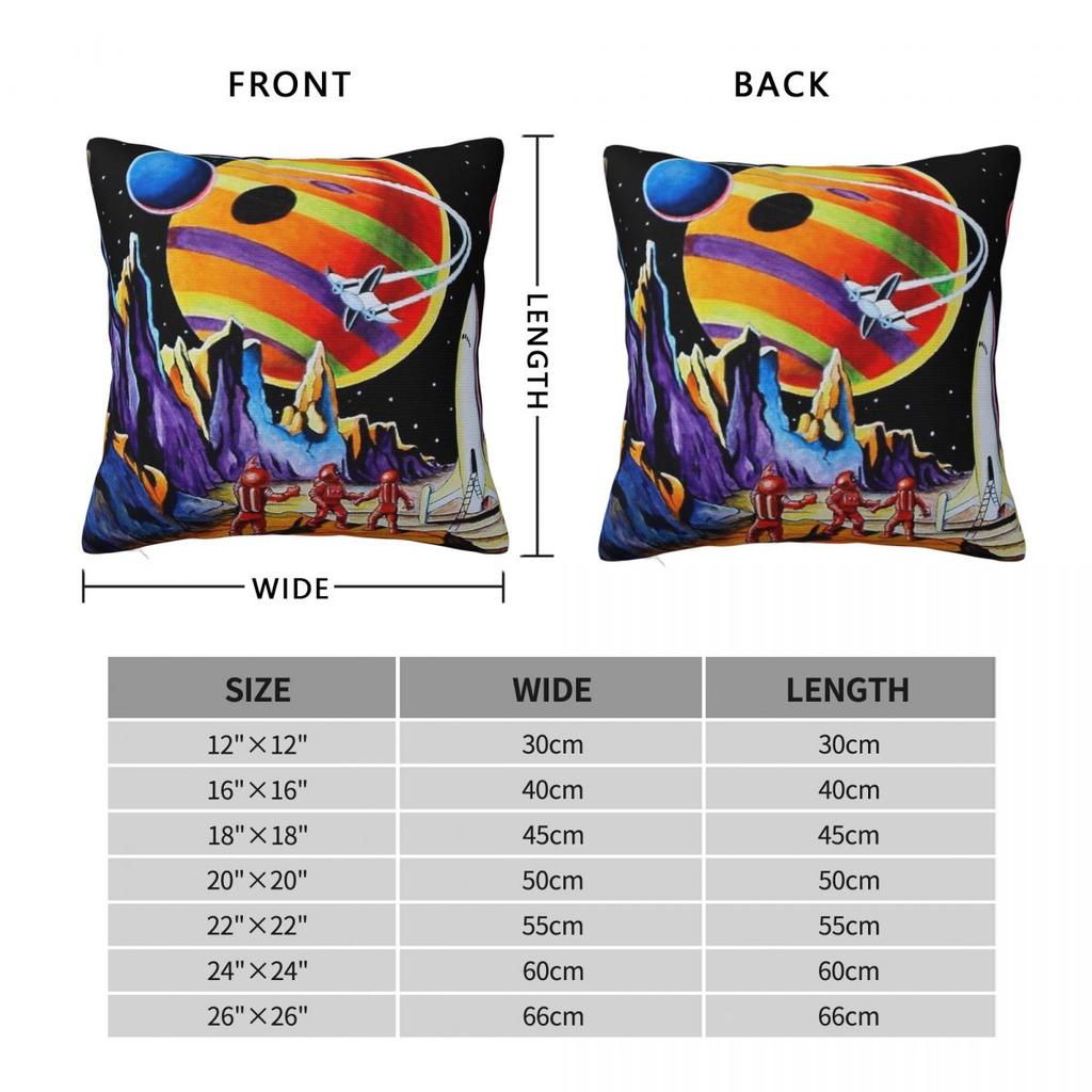Space Robot Sci-Fi Astronaut Square Pillowcase Polyester Linen Velvet Printed Zip Decor Pillow Case Home Cushion Cover