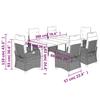 VidaXL Ensemble à Manger de Jardin avec Coussins 7 pcs, Table et Chaises avec Dossier Réglable, Meubles d'Extérieur, 3212958