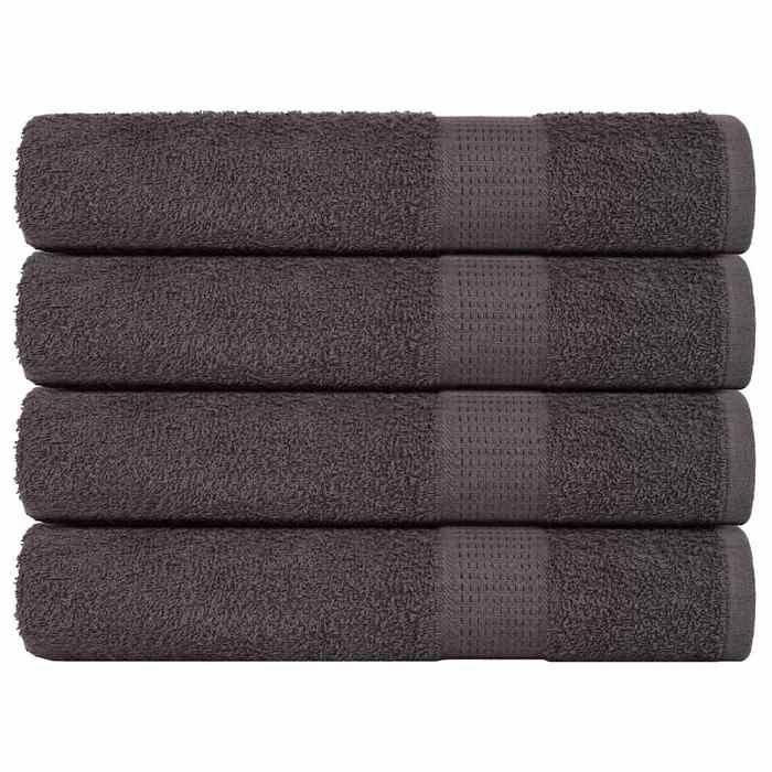 VidaXL Serviettes 4 pcs anthracite 100x200 cm 360 g/m² 100% coton, serviette de plage, serviette d'invité, grande serviette 136698