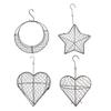 Bird Nesting House Bird Nesting Heart Holder Metal Birdhouse with Hook Hummingbird Nest Material Station for Wild Birds Outdoor