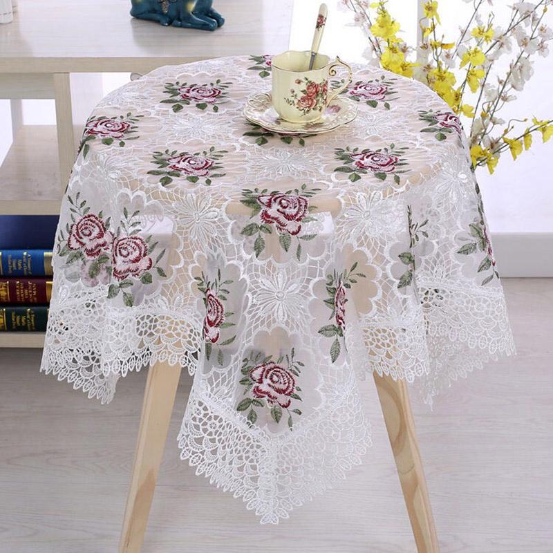 Nordic Style Lace Embroidery Cover Towel Dining Table Cloth Bedside Table Cover Cloth Round Table Rectangular Table Tablecloth Coffee Table TV