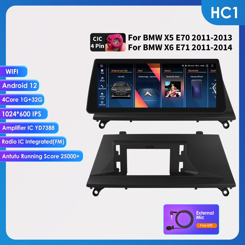 OSSURET 10,25-дюймовый Carplay Android 13 Автомагнитола для BMW X5 E70 X6 E71 CCC CIC автомобильная интеллектуальная система радио GPS навигация стерео DSP SWC Bluetooth головное устройство