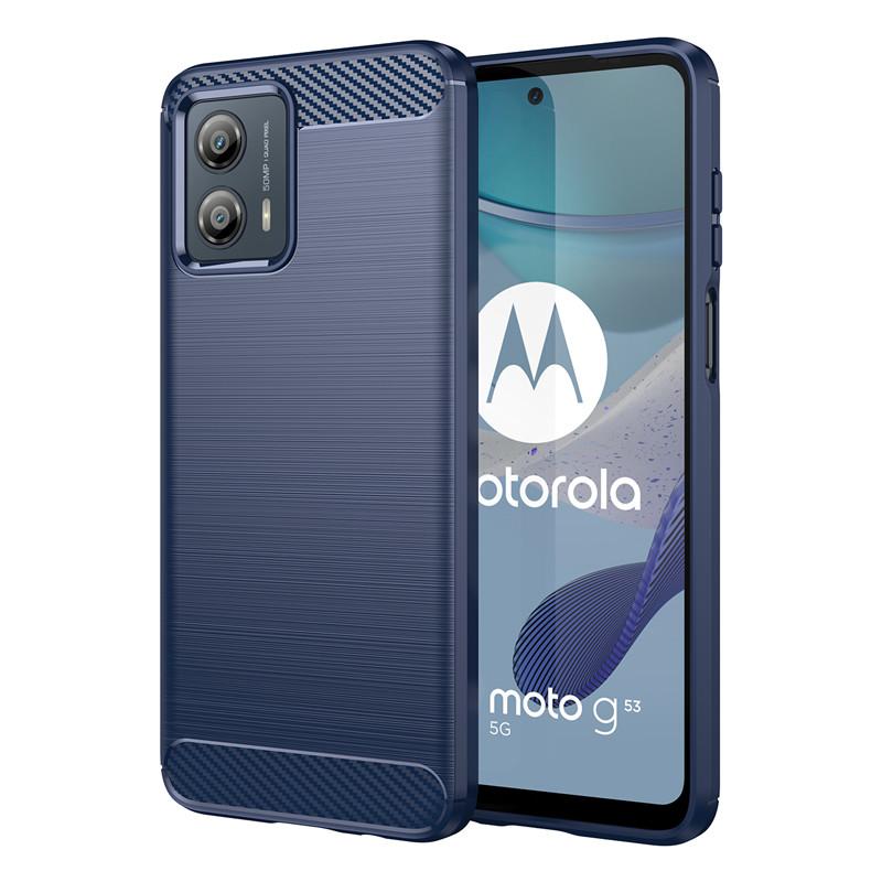 Для Motorola Moto G53 5G Чехол для Moto G53 Чехол 6,5 дюймов из углеродного волокна Противоударный силиконовый бампер для Motorola Moto G53