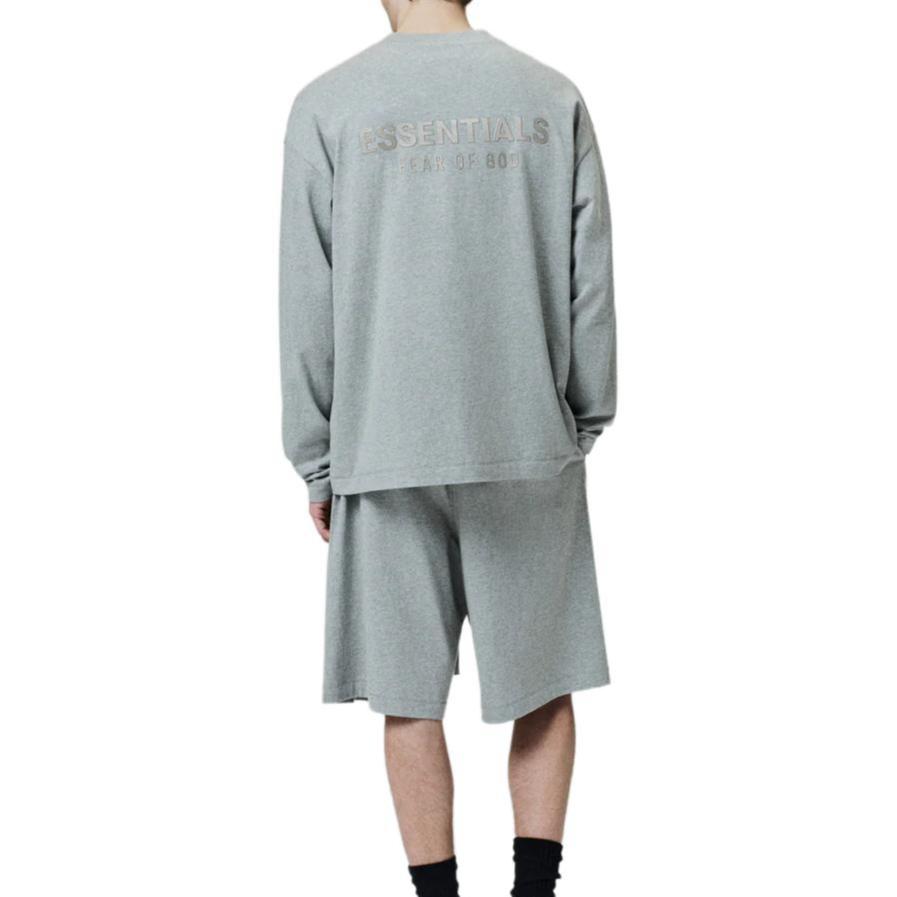 Fear of God Essentials Классическая футболка с коротким рукавом Бетонный меланж Мужские топы Серый 125SP254205F