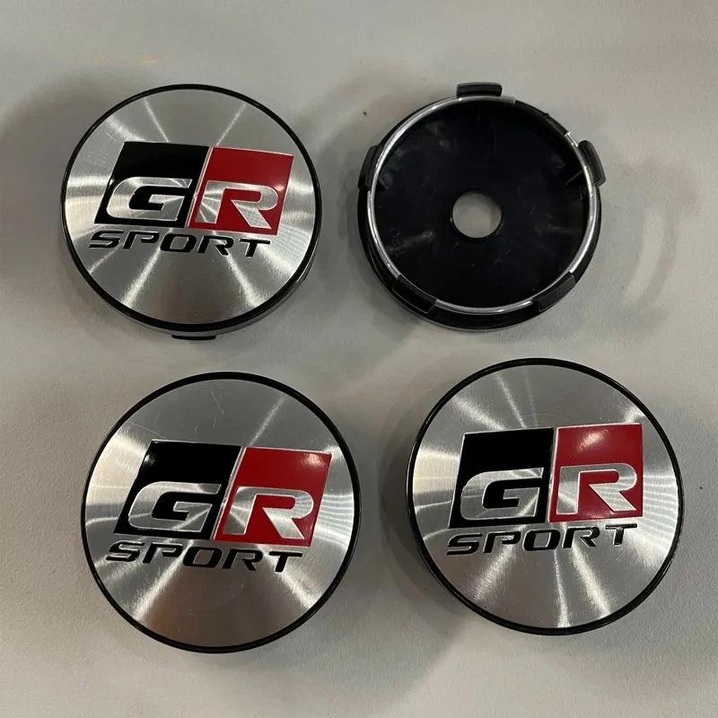 LFPB6 4 Pcs 60mm Car Wheel Center Hub Caps Rim Cover for Toyota GR Sport Corolla RAV4 Camry Yaris C-HR Prado Prius Auto Accessories