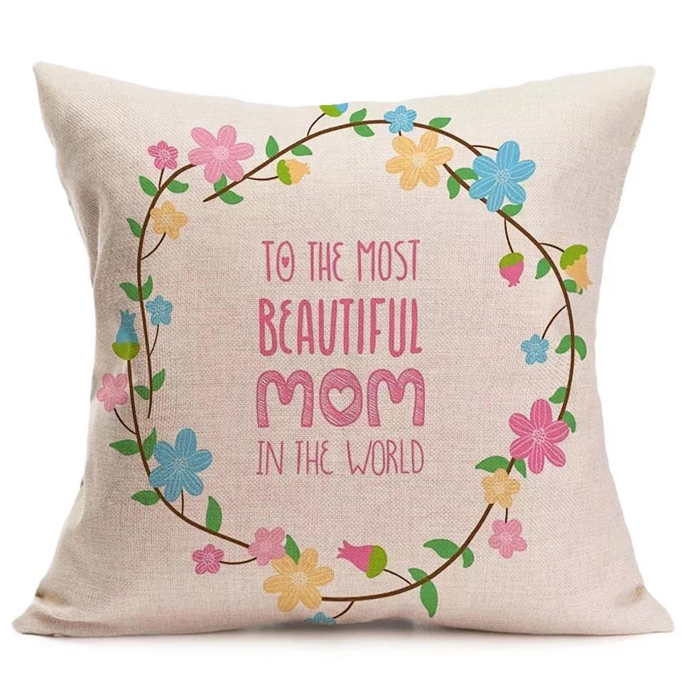Новый подарок на День матери Текст Любовь Узор Наволочка Лен Принт Декоративная подушка Наволочка