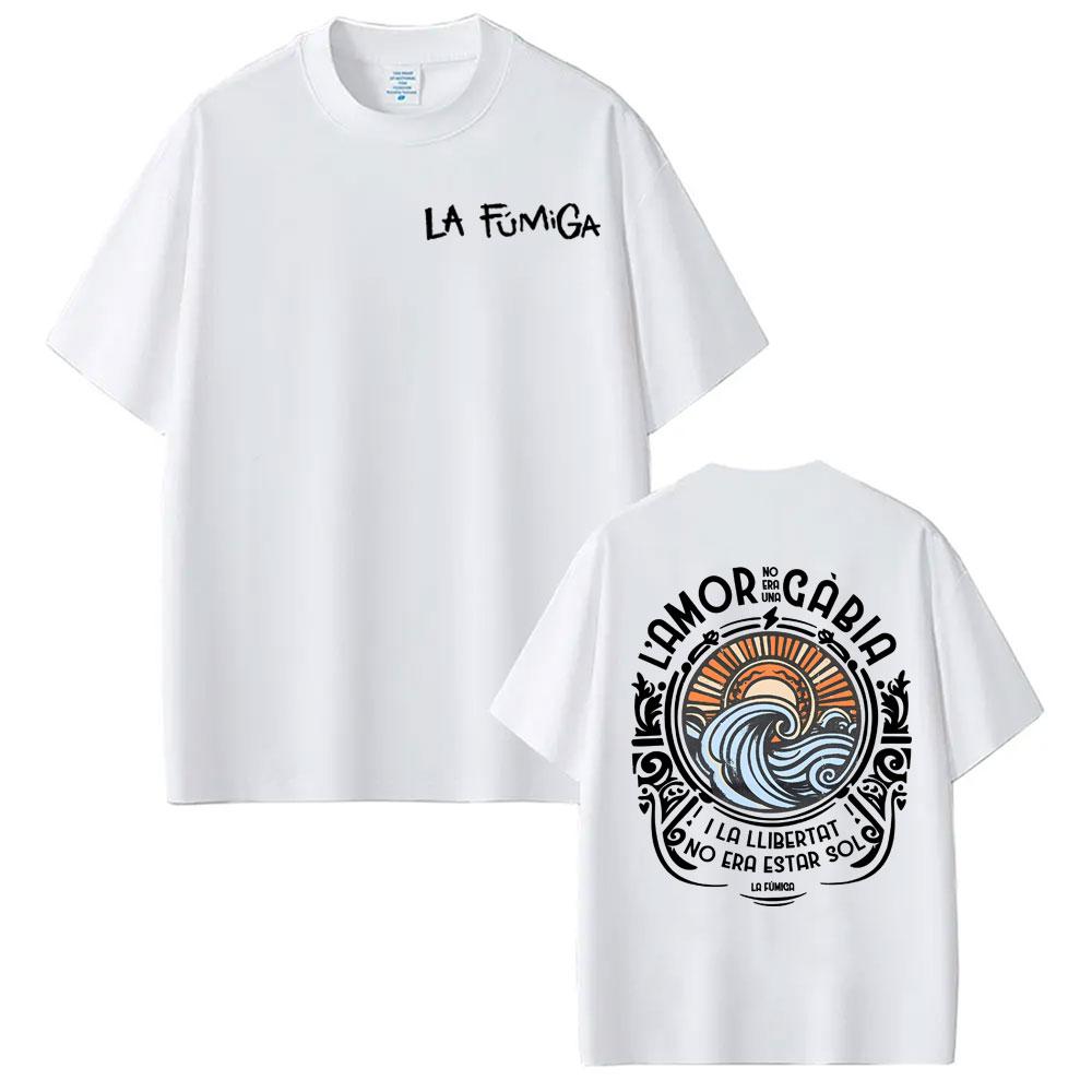 Band La Fumiga Llibertat Album Merch T Shirts for Men Women Fashion Cool TShirt High Quality Oversized Cotton Tshirt Streetwear