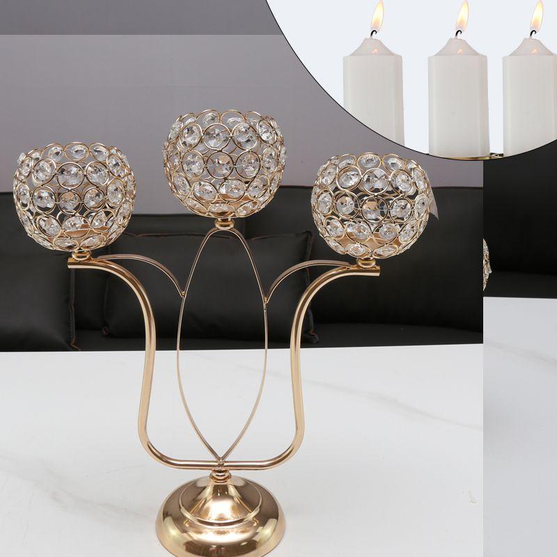 Скандинавские украшения для подсвечников, роскошные хрустальные украшения для гостиной, золотистого света, романтический подсвечник с перьями, новый продукт
