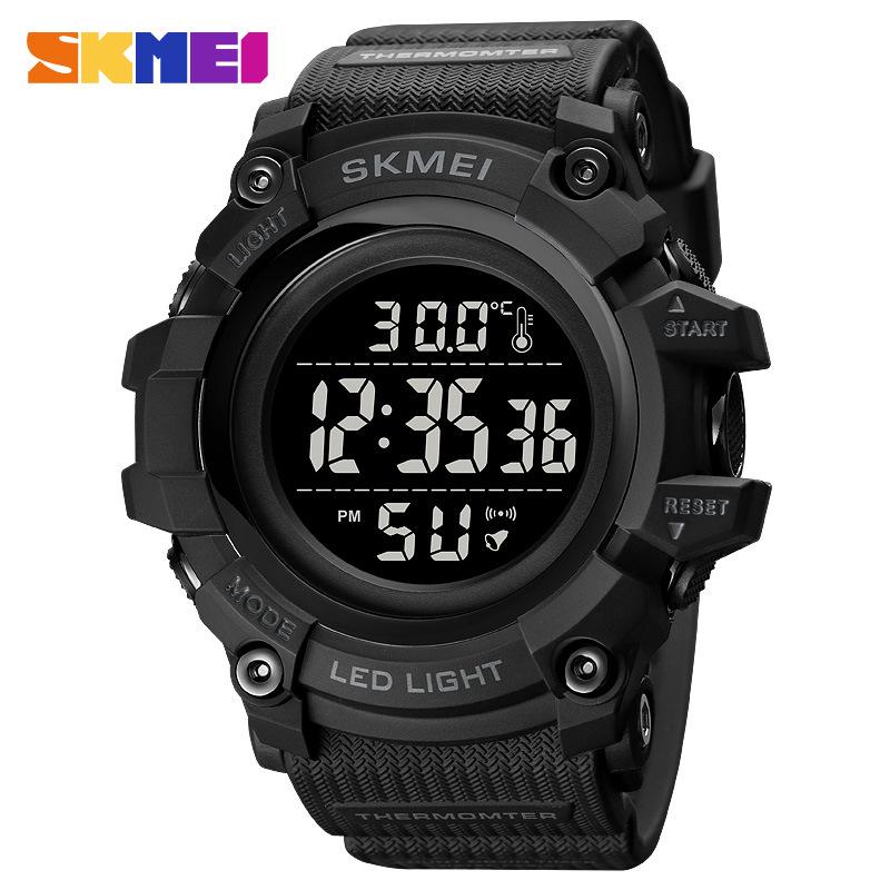 Moment beauty skmei многофункциональные мужские спортивные электронные часы для измерения температуры, большой циферблат, водонепроницаемый модный мужской термометр
