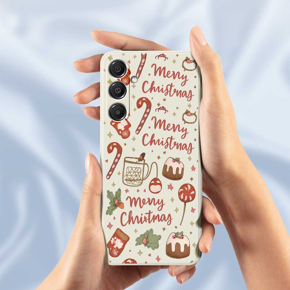 For Samsung Galaxy A16 5G/4G Case Merry Christmas Pattern Printing Straight Edge TPU Phone Back Cover