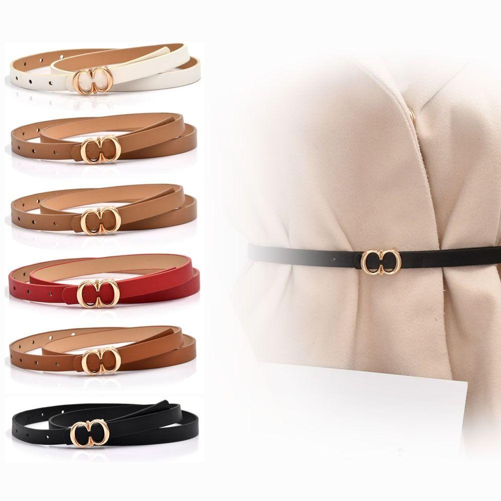 Luxury Design Leather Belt Versatile Waist Strap Fashion Metal Slide Buckle Belt