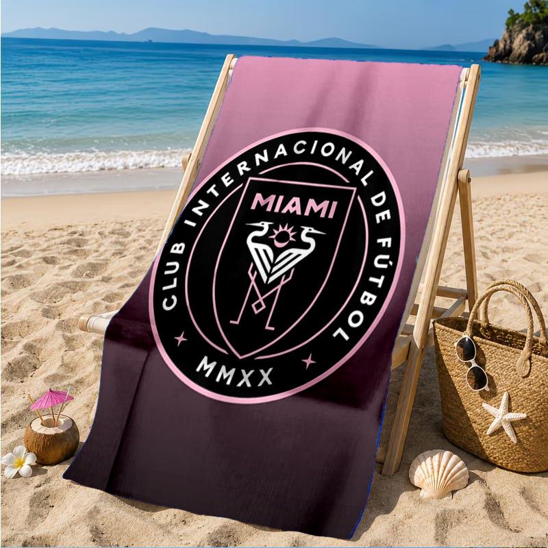 Inter Fc Emblem Printed Microfiber Beach Towel, Soft And Absorbent, Quick-Dry, Ideal for Summer Travel, Beach Essential, Swimming Pool