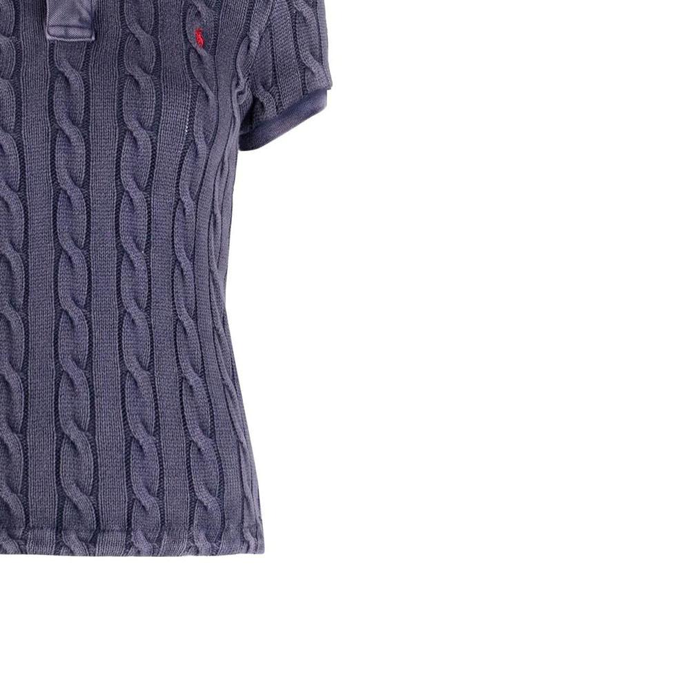 Polo Ralph Lauren SS23 Solid Logo Текстурированный Принт Короткий Рукав Поло Рубашка Женские Топы Синий 211891579-002
