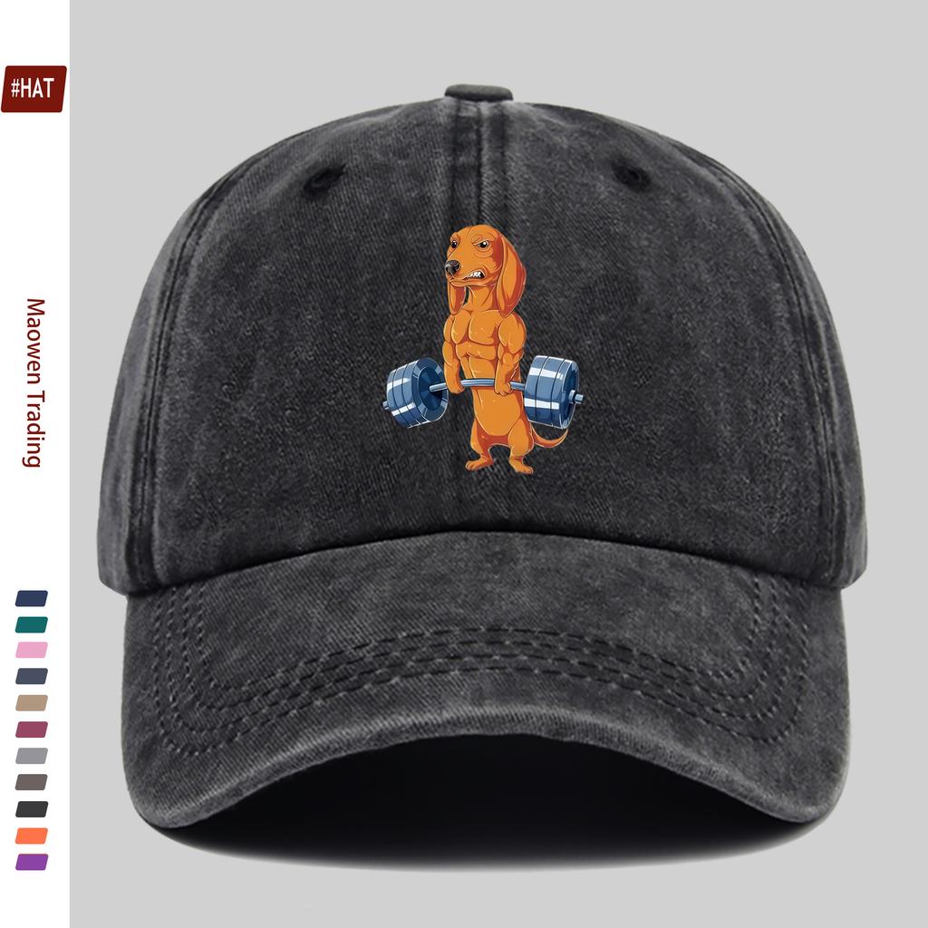 pc Fun Sports Dog Pattern Printed Baseball Cap with Cute Dog Print Design Decorative Hat Comfortable Lightweight Headwear Adju