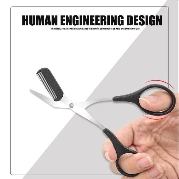 5 цветов, женские модные ножницы из нержавеющей стали с расческой, триммер для бровей, ножницы для бровей, женские персонализированные аксессуары