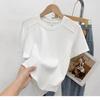 Женская летняя футболка из чистого хлопка с прямыми плечами и неровным подолом, 2025