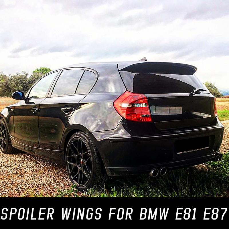Для 2004-2012 BMW 1 серии хэтчбек E81 E87 116i 120i 118i задняя крышка багажника, спойлер на крыше, крыло, черный карбоновый тюнинг
