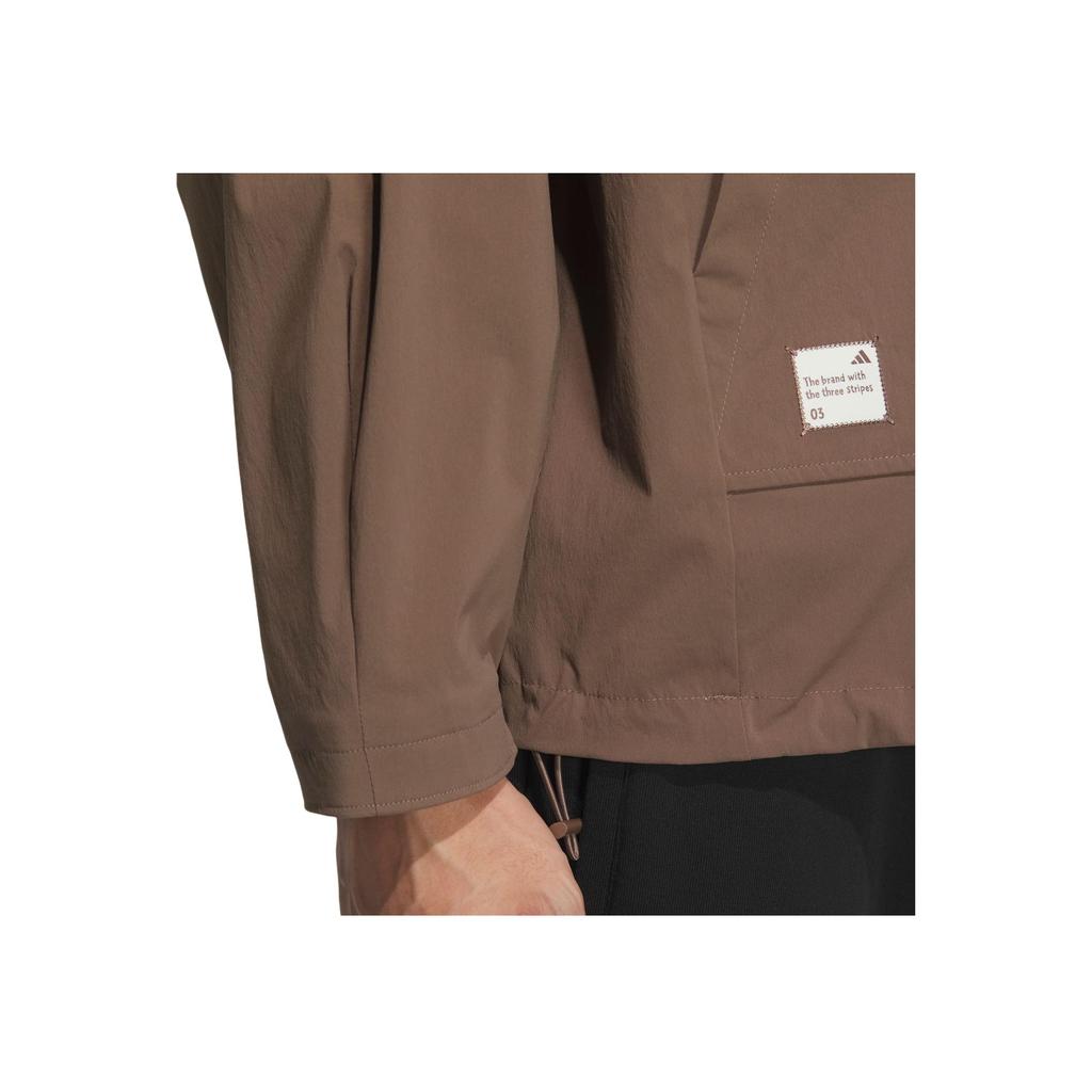 Adidas FW24 Woven Jacket Small Logo Series Outdoor Sports Casual Loose Long Sleeve Jacket Men Jacket Deep-Earth-Brown JM3407