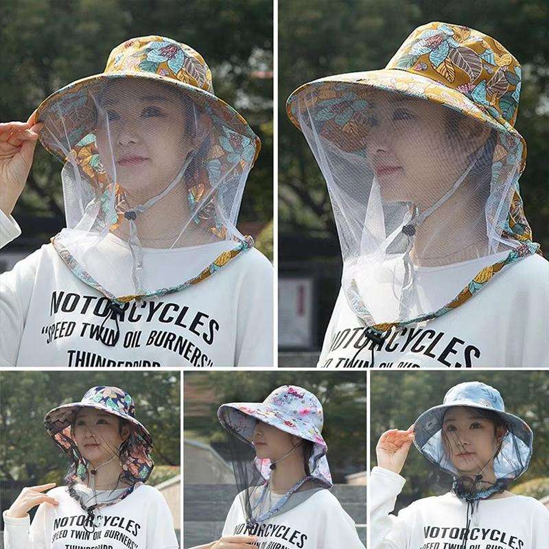 Женские многофункциональные дышащие козырьки для защиты от солнца, кепки, кепки из полиэстера, сетка от насекомых и комаров, лето, 6 стилей