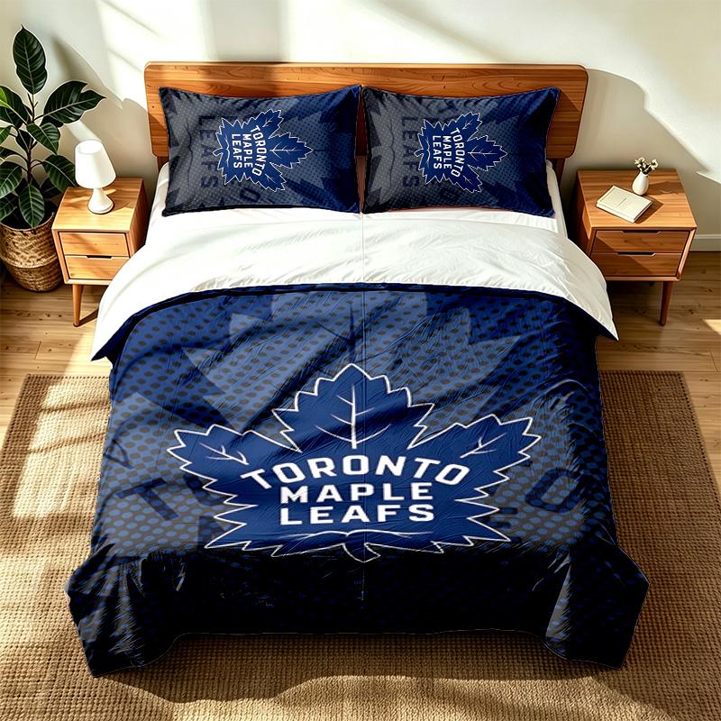 Toronto Maple Leafs (14) 3pc set suitable for master bedrooms soft and comfortable an ideal gift for family and friends Includes one duvet cover and t