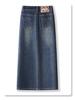 2024 New Women's High Waist Embroidered Denim Bodycon Midi Skirt with Front Slit for Spring & Autumn