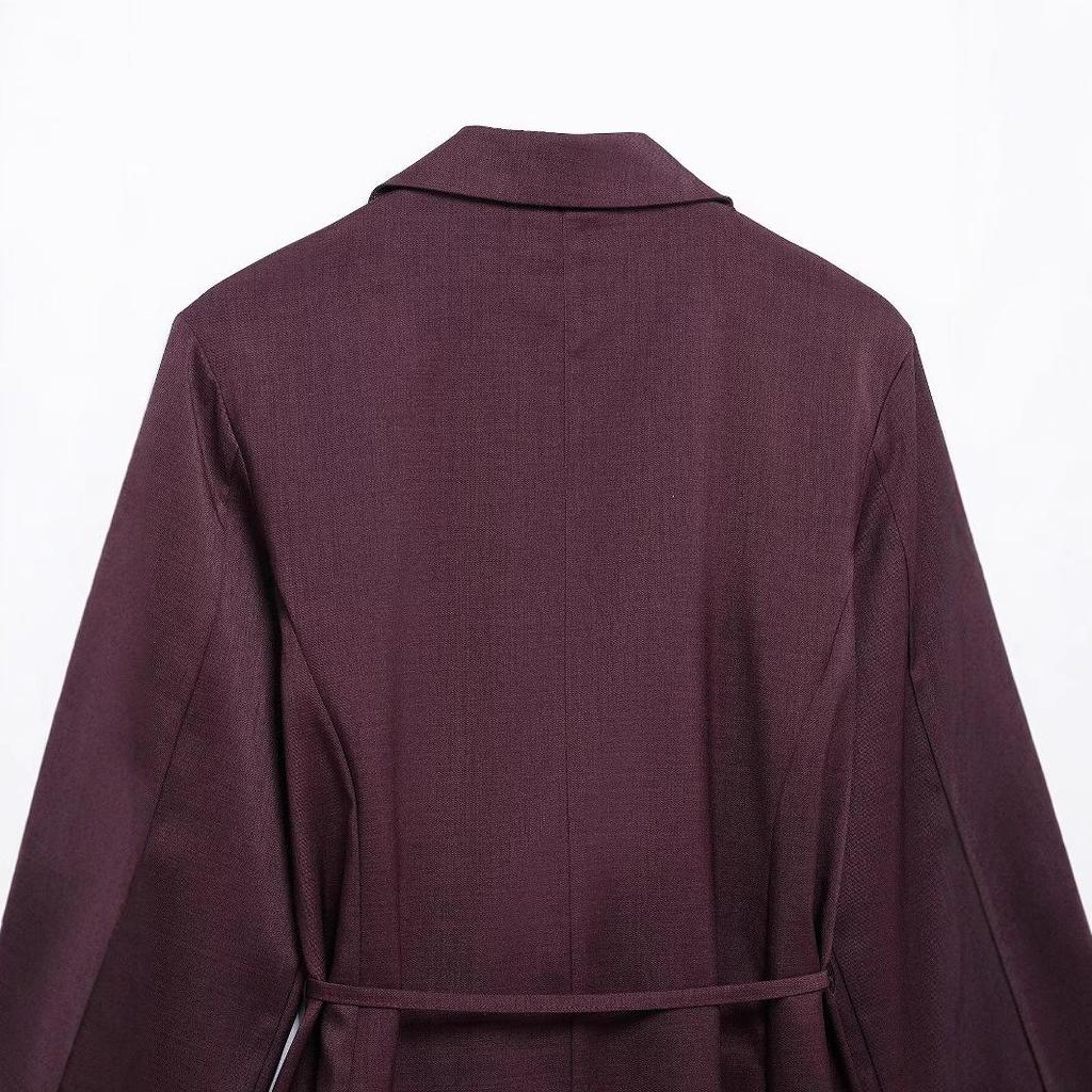 2025 Весенний женский комплект рубашка с длинным рукавом на завязках на талии и плиссированные брюки