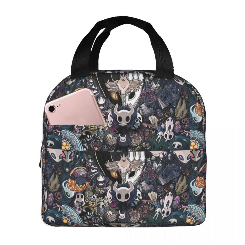 Hollow Knight Insulated Lunch Bag for Women Children Portable Food Boxes Thermal Lunch Box Tote