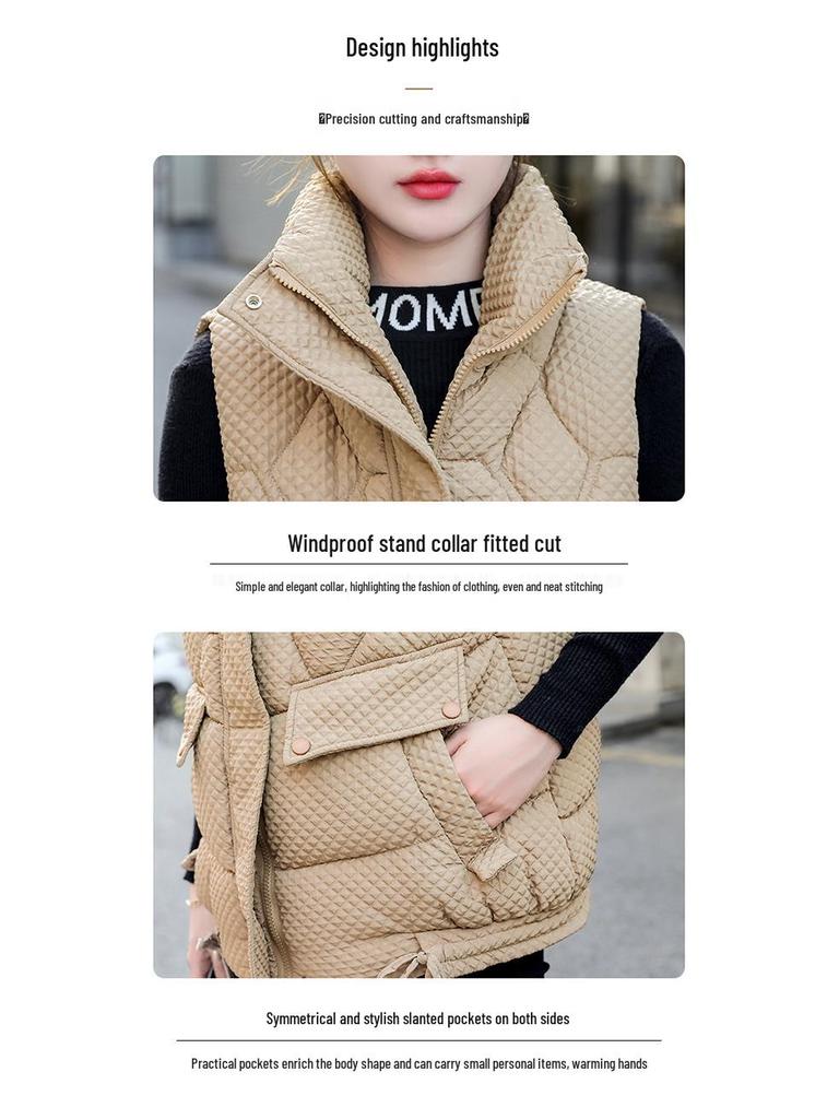 Женский пуховый жилет большого размера - Теплый, модный и без рукавов для осени/зимы
