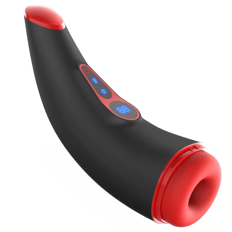 Automatic Sucking Male Masturbator Heating Vagina Masturbation Blowjob Sex Toys for Men Adults Supplies LCD Display Mastubator