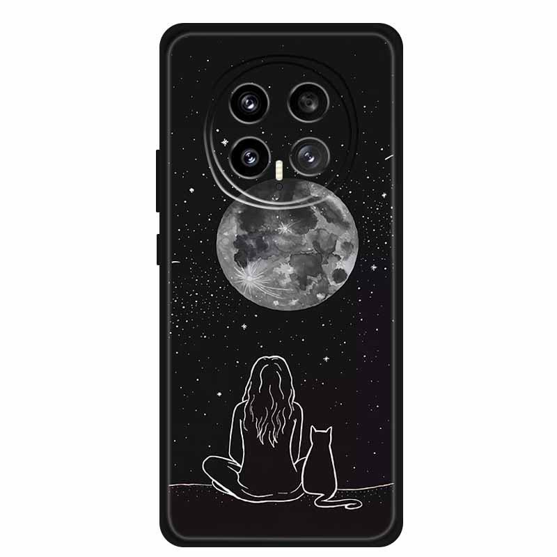 Защитный чехол для мобильного телефона For Honor Magic8 5G, с цветочным рисунком, мягкий, черный силикон, задняя крышка для Honor Magic 8 2025, чехол Funda