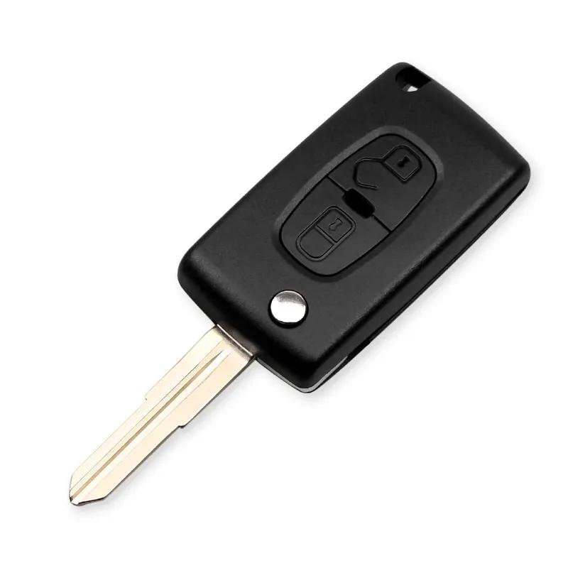 KEYYOU FOR Peugeot 4007 ET 4008 FOR Citroen C-Crosser C4 Aircross 2 Button Remote Key Case Shell Fob MIT-11R Blade CE1731