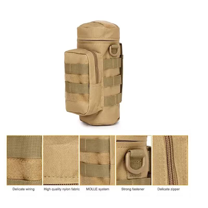 Тактическая сумка для бутылки с водой Molle, держатель для путешествий, кемпинга, пешего туризма, велоспорта, рыбалки, охоты, бутылки с водой, переноска для чайника