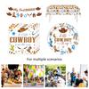 Western Cowboy Party Tableware Set Horse Party Plates Flags Napkins Tablecloth for Birthday CelebrationsThemed Events