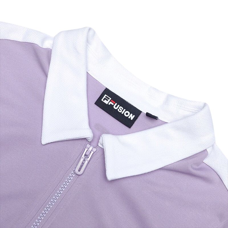 Fila Fusion Платье-поло вязаное модное с блоками цвета, подчеркивающее талию, для тенниса, женское, цвет Парфюмерно-фиолетовый T11W323307F-VT