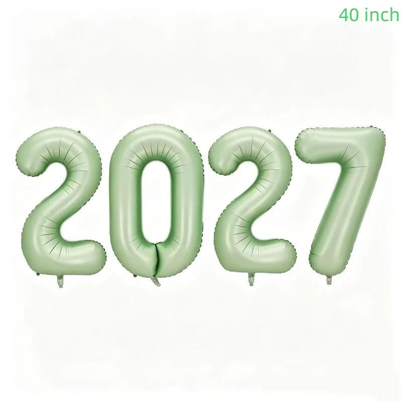 2027 Золотые Короны Фольгированные Цифровые Шары 16 Дюймов Устойчивые к Царапинам для Новогодней Детской Тематической Вечеринки Декор Принадлежности