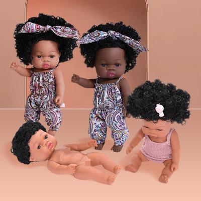 33 см полностью силиконовое тело куклы Reborn Baby игрушки темно-черная коричневая кожа опционально кукла Rebirth реалистичные вьющиеся волосы новорожденная кукла для детей подарок на день рождения Рождество