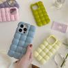 Милый стильный 3D-чехол для телефона с изображением хлеба, шоколада и блоков для iPhone 14, 13, 12, 15, ProMax, 11, глянцевый защитный чехол, Fundas INS, однотонный, в виде макарон, яиц, вафель