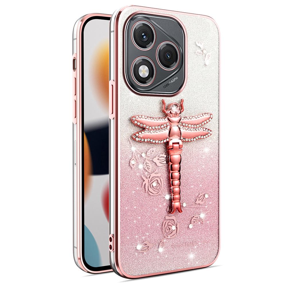 KADEM Чехол для Honor 400 Lite 5G Стрекоза Подставка ТПУ Цветы Блестки Чехол для телефона