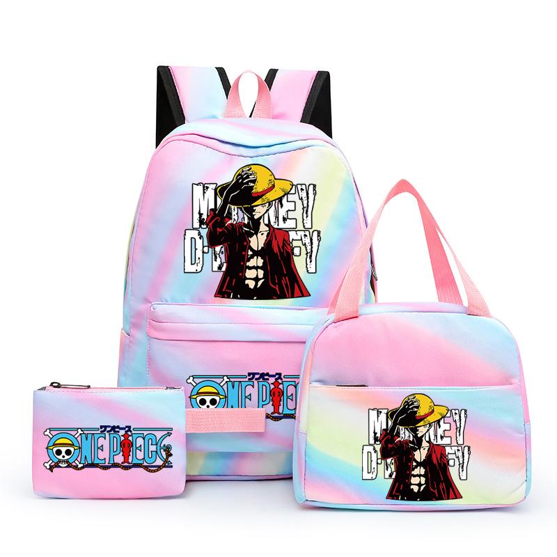 3 шт./компл. аниме цельный рюкзак большой емкости кавайный рюкзак с ланчем сумка пенал для девочки мальчика подростка школьная сумка дорожная сумка рюкзак