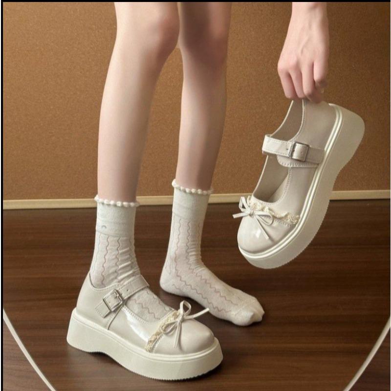 Fashion 2025Elegant Women Lolita Shoes Height Increasing Jane Shoes Spring French Style Thick Bottomed Stilettos Platform Shoes Women