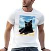 Sunglasses On The Beach Black Cat Tshirt Big And Tall Short Sleeve Tee
