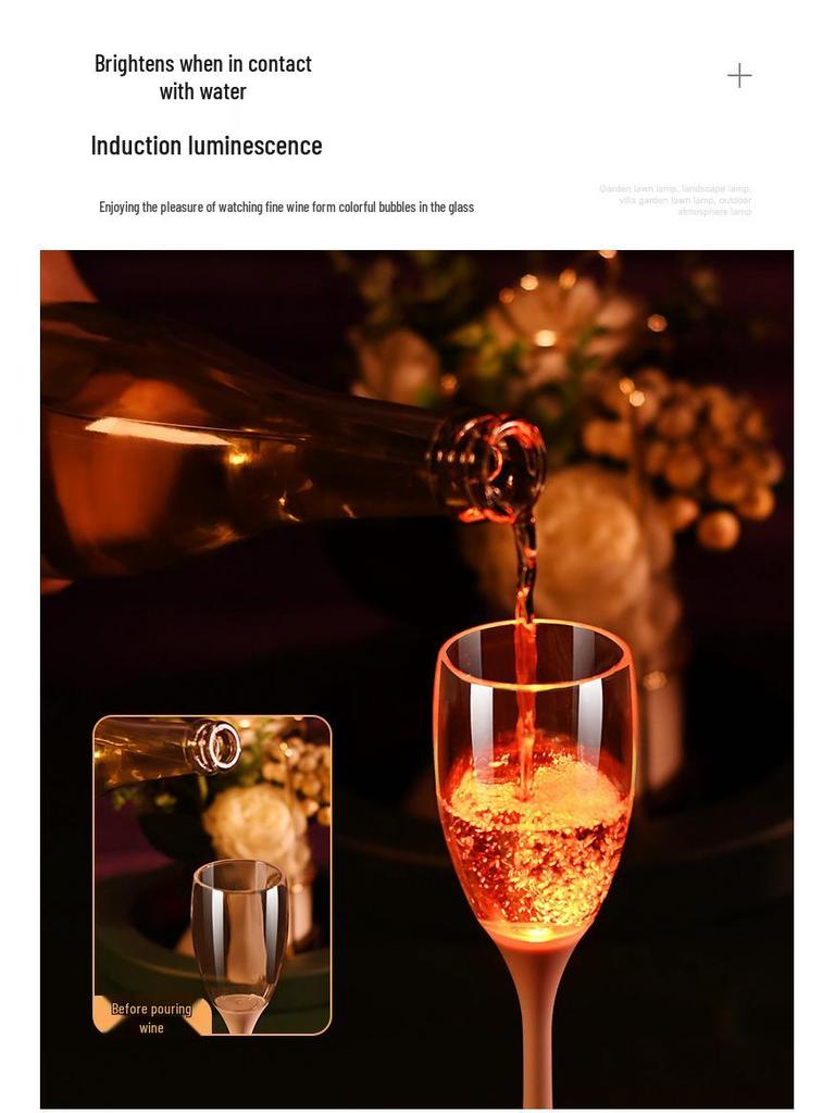 Светодиодный бокал для шампанского из пищевого пластика - Оригинальная атмосфера, свадебный банкет, винный бокал