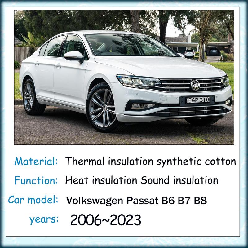 For Volkswagen VW Passat B6 B7 B8 2006~ Car Hood Engine Sound Heat ulation Cotton Pad Soundproof Mat Cover Accessories